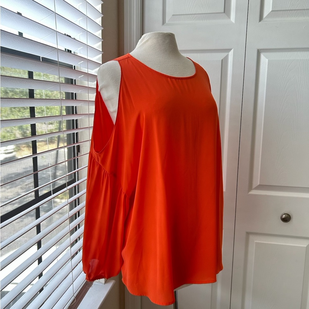 Eloquii Orange Cold Shoulder Blouse – Size 24 - Picture 4 of 6